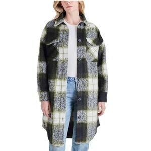 Steve Madden Women's Plaid Utility Jacket - Black, Gray, Green